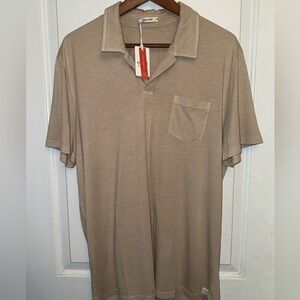 Marine Layer NWT Sea Change Cotton/Viscose Polo in "Warm Sand"